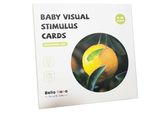 Kartu Stimulasi Visual Bayi Baru Lahir Cutomized Hewan Tanaman Flashcards Selama 6-12 Bulan