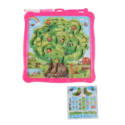 Apple Tree Magnetic Color Maze Puzzle Drawing Board Mainan