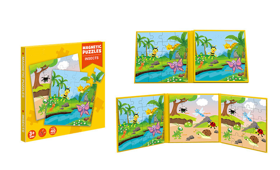 Mainan Edukasi Magnetic Jigsaw Puzzle Buku Tema Serangga Untuk Anak Usia 3 Tahun Ke Atas