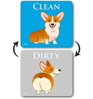 reversibel Kartun Hewan Dirty Clean Magnet Pencuci Piring Tanda kotor Untuk Dapur