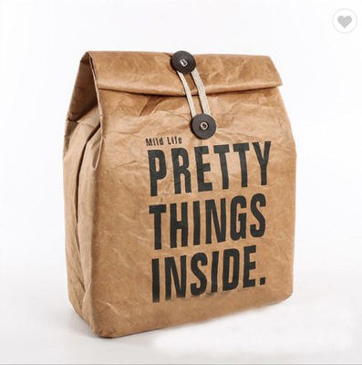 OEM Insulated Kraft Brown Paper Lunch Bag Tas Pendingin Termal Untuk Piknik Makanan