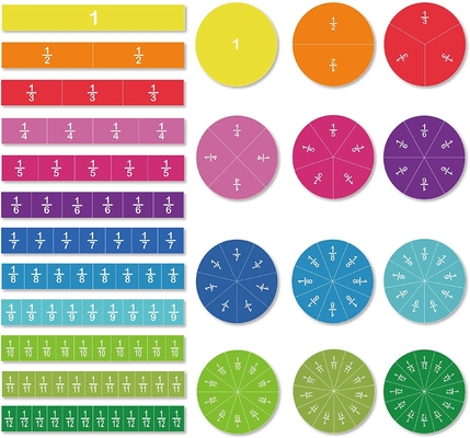 Pecahan Lingkaran Ubin Magnetik Set 156 Potongan 12 Penghitungan Pengodean Warna Dan Mainan Matematika