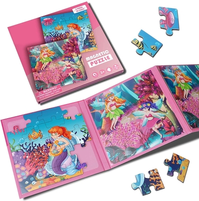 Puzzle Jigsaw Magnetik Kayu Putri Duyung Untuk Game Perjalanan