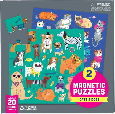 Puzzle Jigsaw Magnetik Kucing Anjing 6,5 x 6,5&quot; Multicolor