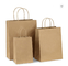 Tas Pembawa Kertas Kraft Coklat Biodegradable Dengan Pegangan Untuk Belanja