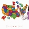 44 Pieces Magnetic USA Map Puzzle Geografi Menyenangkan Untuk Anak-Anak Usia 4+